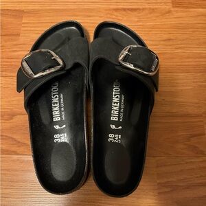 Birkenstock Black Single-Buckle Slide Sandals